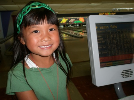 Kasen at the bowling alley